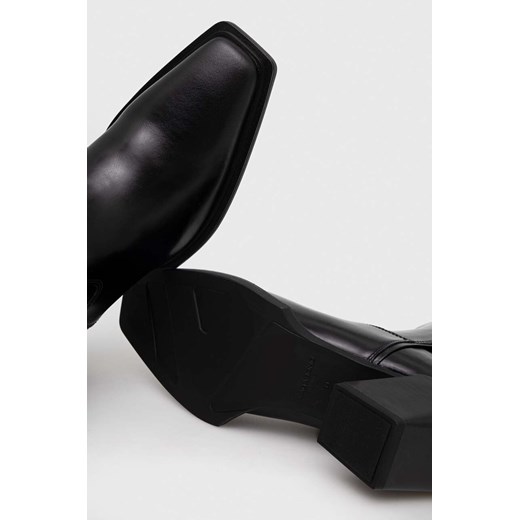 Botki Vagabond Shoemakers czarne skórzane eleganckie na zamek na obcasie