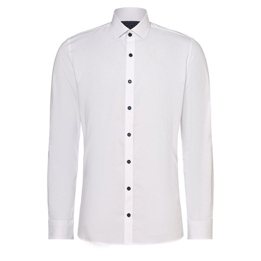 Finshley & Harding Koszula męska Mężczyźni Super Slim Fit Bawełna biały jednolity ze sklepu vangraaf w kategorii Koszule męskie - zdjęcie 162575557