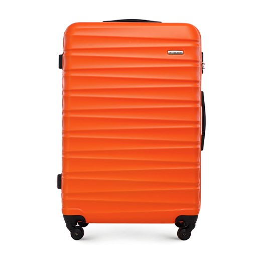 Duża walizka z ABS-u z żebrowaniem pomarańczowa ze sklepu WITTCHEN w kategorii Walizki - zdjęcie 162580898