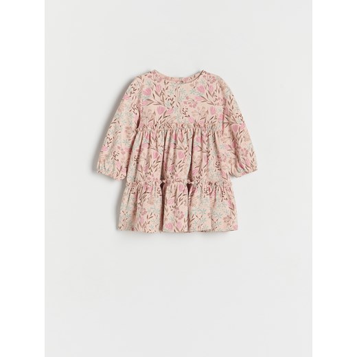 Reserved - Bawełniana sukienka - pastelowy róż Reserved 80 (9-12 m.) Reserved