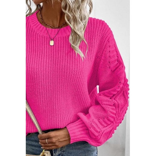 Różowy sweter damski IVET casual
