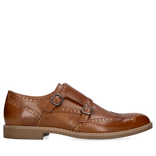 Brązowe skórzane półbuty Teo, Conhpol - polska produkcja, Męskie, Monki, Conhpol 41 Konopka Shoes