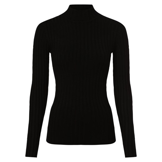 mbyM Damska koszulka z długim rękawem Kobiety Sztuczne włókno czarny jednolity ze sklepu vangraaf w kategorii Bluzki damskie - zdjęcie 162639315
