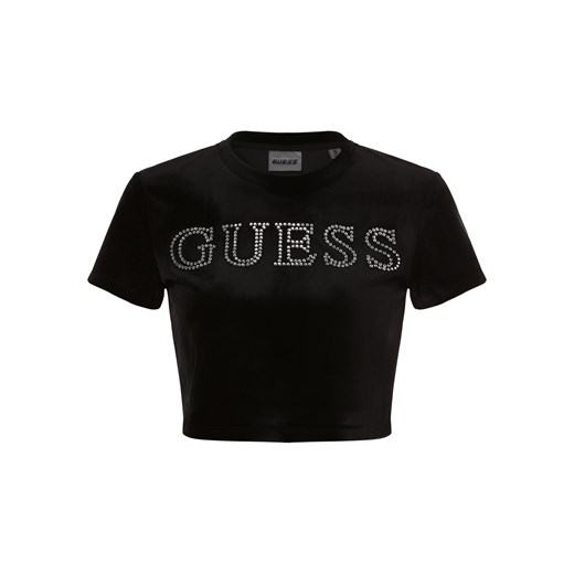 GUESS T-shirt damski Kobiety czarny jednolity Guess L okazyjna cena vangraaf
