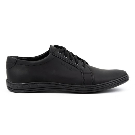 Buty męskie skórzane sznurowane 320N czarne ze sklepu butyolivier w kategorii Półbuty męskie - zdjęcie 162640215