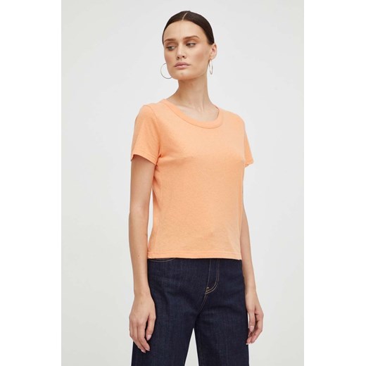 American Vintage t-shirt bawełniany kolor pomarańczowy ze sklepu ANSWEAR.com w kategorii Bluzki damskie - zdjęcie 162640478