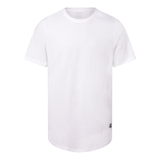 Jack & Jones T-shirt męski Mężczyźni Bawełna biały jednolity ze sklepu vangraaf w kategorii T-shirty męskie - zdjęcie 162702225