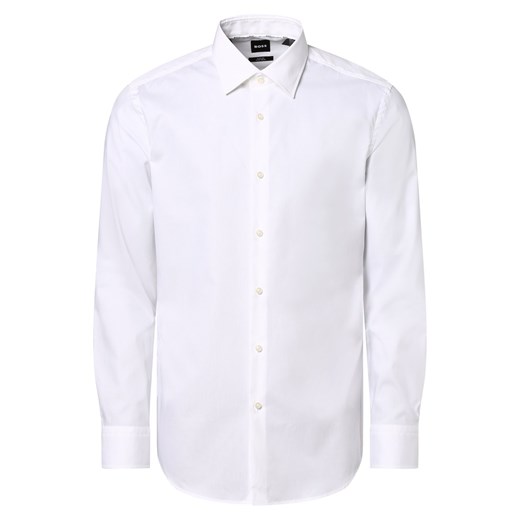 BOSS Koszula męska łatwa w prasowaniu Mężczyźni Slim Fit Bawełna biały jednolity 43 promocyjna cena vangraaf