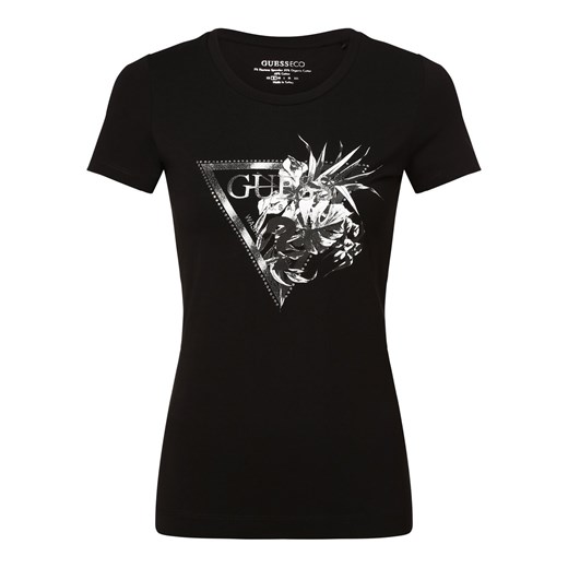 GUESS T-shirt damski Kobiety Bawełna czarny nadruk ze sklepu vangraaf w kategorii Bluzki damskie - zdjęcie 162706546