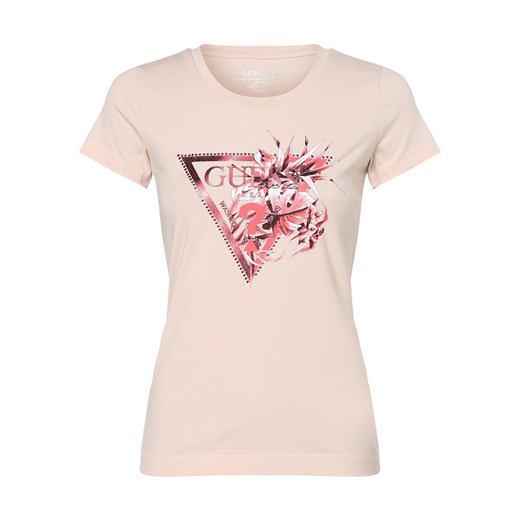GUESS T-shirt damski Kobiety Bawełna różowy nadruk ze sklepu vangraaf w kategorii Bluzki damskie - zdjęcie 162706547
