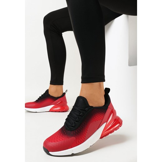 Buty sportowe damskie Born2be czerwone sznurowane 