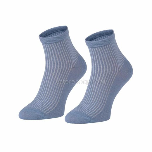 2 pary krótkie skarpety merino wool zakostki beżowe i błękitne Regina Socks 39-42 Estera Shop