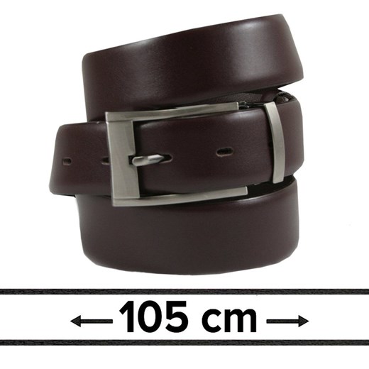 Pasek do Spodni Męski, Ciemny Brązowy 105cm, Skórzany, Elegancki, Możliwość Skrócenia -ZET PSZET0011ciembraz105 ze sklepu JegoSzafa.pl w kategorii Paski męskie - zdjęcie 162713369