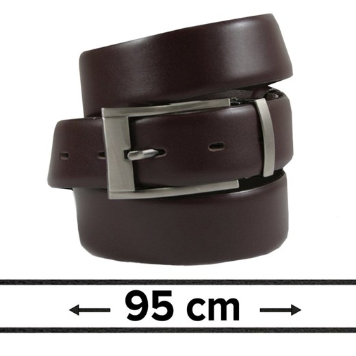 Pasek do Spodni Męski, Ciemny Brązowy 95cm, Skórzany, Elegancki, Możliwość Skrócenia -ZET PSZET0011ciembraz95 ze sklepu JegoSzafa.pl w kategorii Paski męskie - zdjęcie 162713377