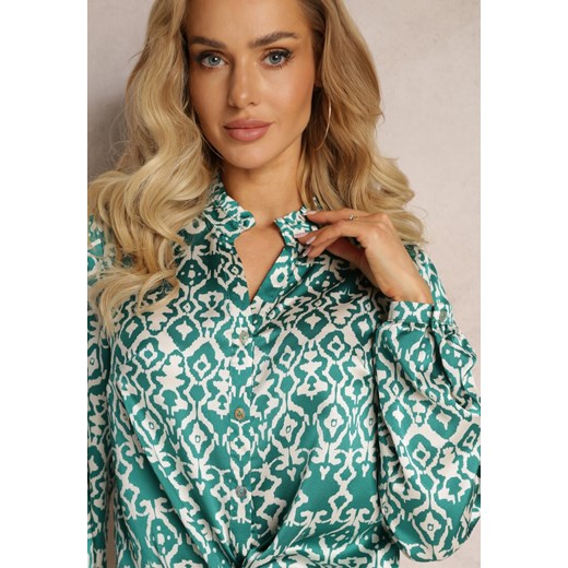 Zielona Koszula na Guziki w Fantazyjny Print Gavino Renee S promocyjna cena Renee odzież