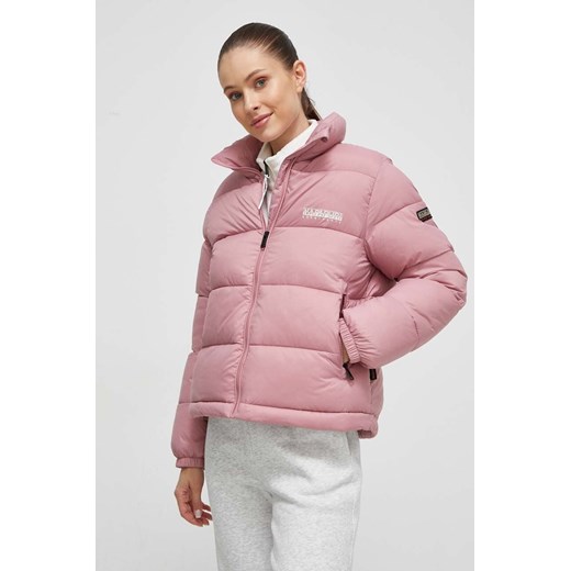 Napapijri kurtka damska kolor różowy zimowa ze sklepu PRM w kategorii Kurtki damskie - zdjęcie 162726006