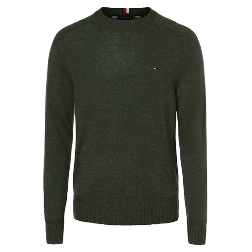 Tommy Hilfiger Męski sweter z wełny merino Mężczyźni wełna ze strzyży khaki Tommy Hilfiger XXL vangraaf