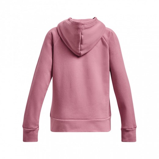 Dziewczęca bluza dresowa nierozpinana z kapturem Under Armour UA Rival Fleece BL Hoodie - różowa ze sklepu Sportstylestory.com w kategorii Bluzy dziewczęce - zdjęcie 162733635