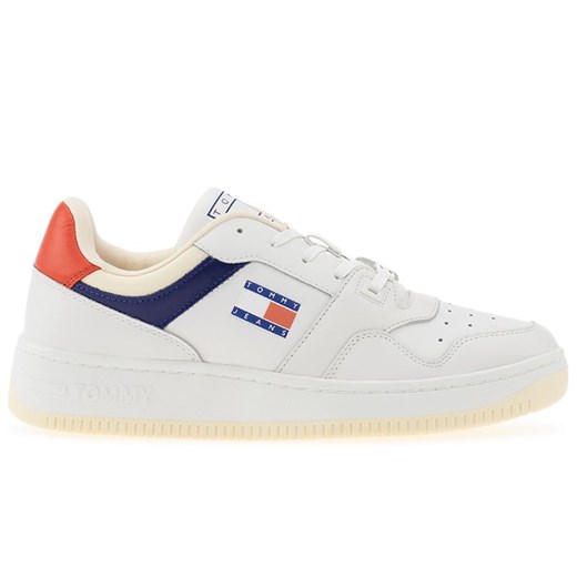 Buty Tommy Jeans Premium Leather Basketball EM0EM01216-0GY - białe ze sklepu streetstyle24.pl w kategorii Buty sportowe męskie - zdjęcie 162742727