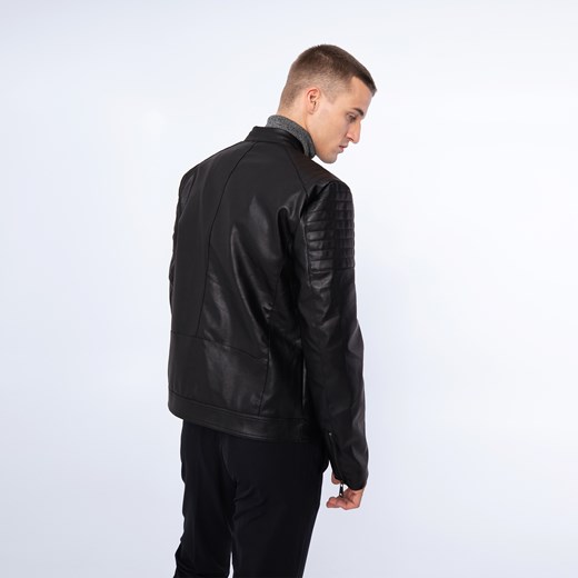 Męska kurtka z ekoskóry z obszytymi kieszeniami czarna ze sklepu WITTCHEN w kategorii Kurtki męskie - zdjęcie 162746556