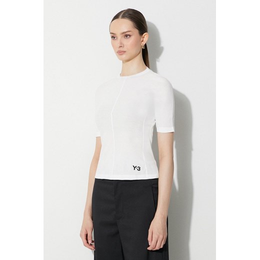 Y-3 t-shirt bawełniany kolor biały ze sklepu PRM w kategorii Bluzki damskie - zdjęcie 162750887