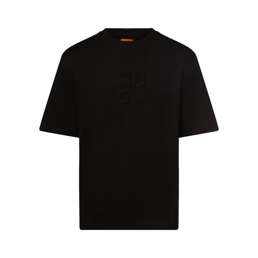 HUGO T-shirt męski Mężczyźni Bawełna czarny jednolity M vangraaf