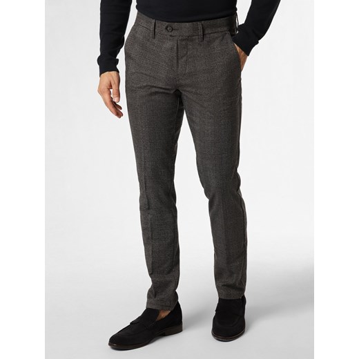 Finshley & Harding Męskie spodnie materiałowe Mężczyźni Sztuczne włókno antracytowy w kratkę ze sklepu vangraaf w kategorii Spodnie męskie - zdjęcie 162753958