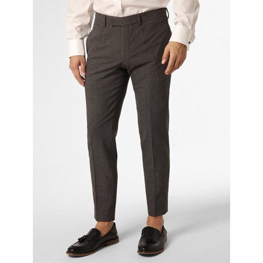 Strellson Męskie spodnie od garnituru modułowego Mężczyźni Super Slim Fit czekoladowy wzorzysty ze sklepu vangraaf w kategorii Spodnie męskie - zdjęcie 162753967
