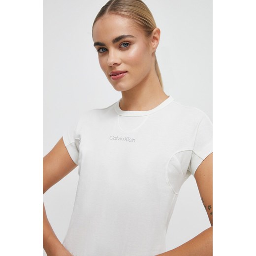 Calvin Klein Performance t-shirt treningowy kolor biały ze sklepu ANSWEAR.com w kategorii Bluzki damskie - zdjęcie 162754889
