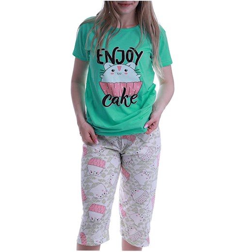 Zielona damska piżama Enjoy /H2-K42 P74 S195/ ze sklepu Pantofelek24.pl w kategorii Piżamy damskie - zdjęcie 162773368