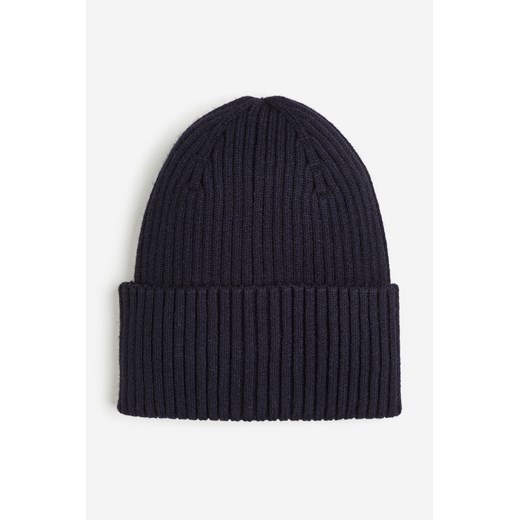 H & M - Czapka z dzianiny w prążki - Niebieski H & M 128/146 (8-11Y) H&M