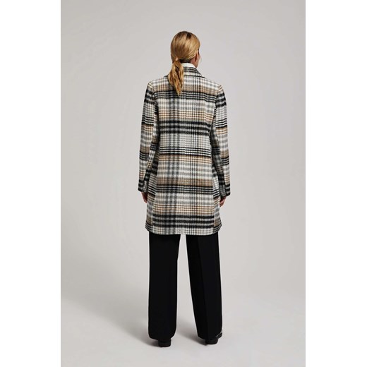 Dwurzędowy płaszcz w kratę S Moodo.pl