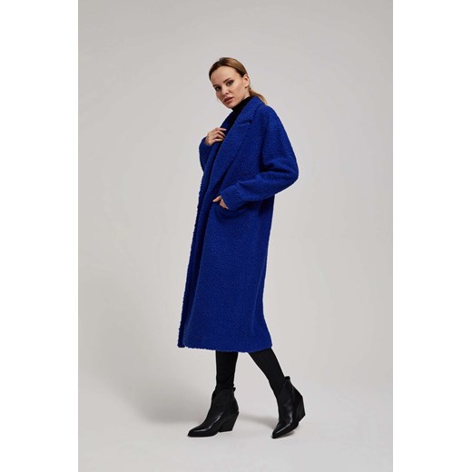 Długi płaszcz ciemnoniebieska ze sklepu Moodo.pl w kategorii Płaszcze damskie - zdjęcie 162779885