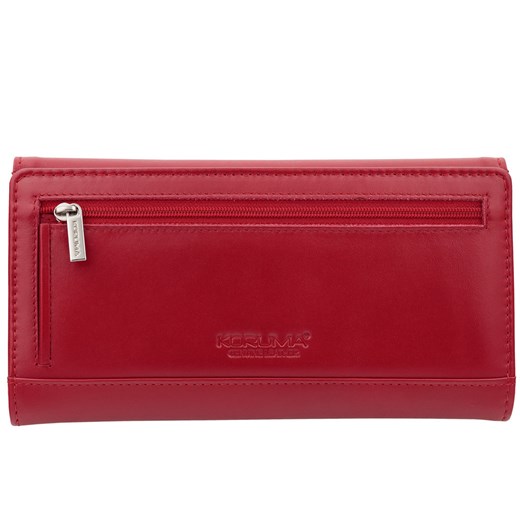 Portfel damski skórzany z miejscem na telefon, ochrona RFID (Czerwony) Koruma Uniwersalny Koruma ID Protection