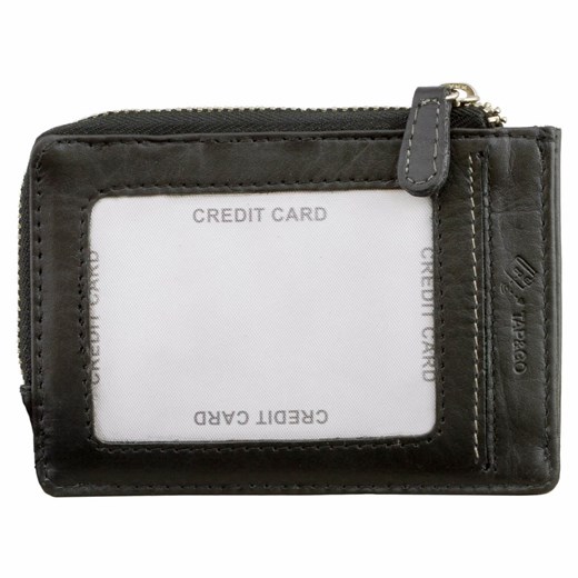 Małe etui na karty kredytowe i pieniądze - kontrastowa nić (Czarny) ze sklepu Koruma ID Protection w kategorii Etui - zdjęcie 162783507