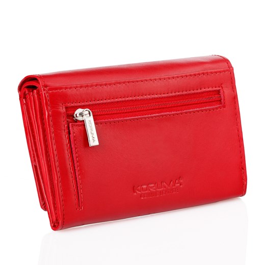 Mały skórzany damski  portfel z ochroną RFID (Czerwony) ze sklepu Koruma ID Protection w kategorii Portfele damskie - zdjęcie 162783625