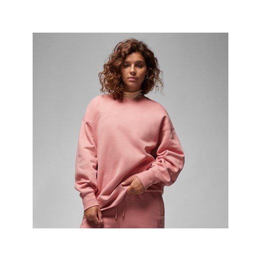 Damska bluza dresowa z półokrągłym dekoltem Jordan Flight Fleece - Różowy ze sklepu Nike poland w kategorii Bluzy damskie - zdjęcie 162784256