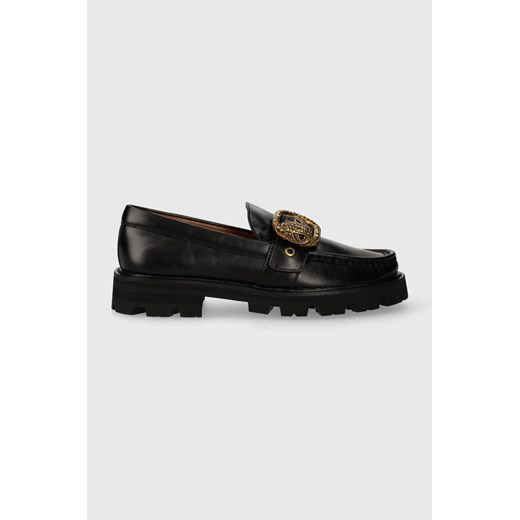 Kurt Geiger London mokasyny skórzane Mayfair Chunky damskie kolor czarny na platformie 573000109 ze sklepu ANSWEAR.com w kategorii Mokasyny damskie - zdjęcie 162789337