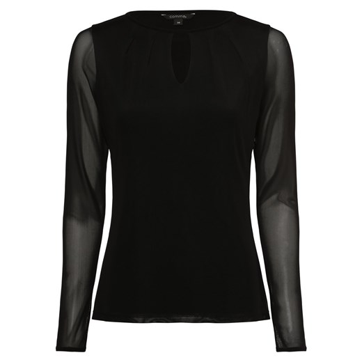 comma Damska koszulka z długim rękawem Kobiety czarny jednolity 40 okazja vangraaf
