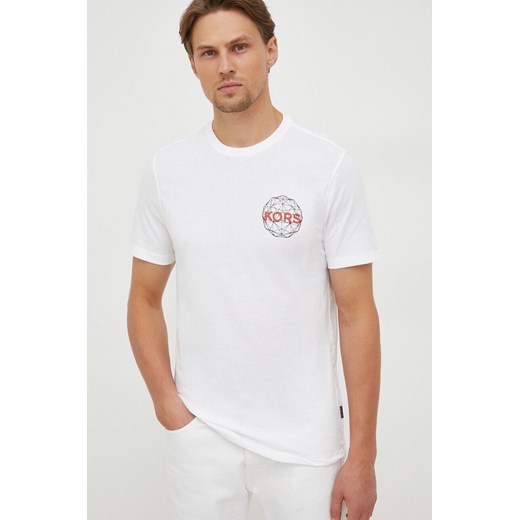 Michael Kors t-shirt bawełniany kolor biały z nadrukiem ze sklepu ANSWEAR.com w kategorii T-shirty męskie - zdjęcie 162793915
