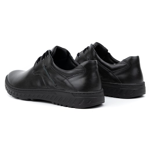 Buty męskie skórzane Casual 923K czarne ze sklepu butyolivier w kategorii Półbuty męskie - zdjęcie 162794247