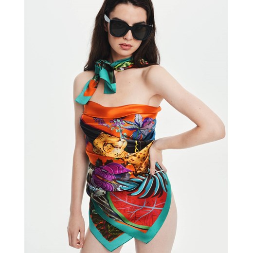 Lovli Silk Duża jedwabna chusta gepard #NO.8 Lovli Silk ONE SIZE wyprzedaż Moliera2.com