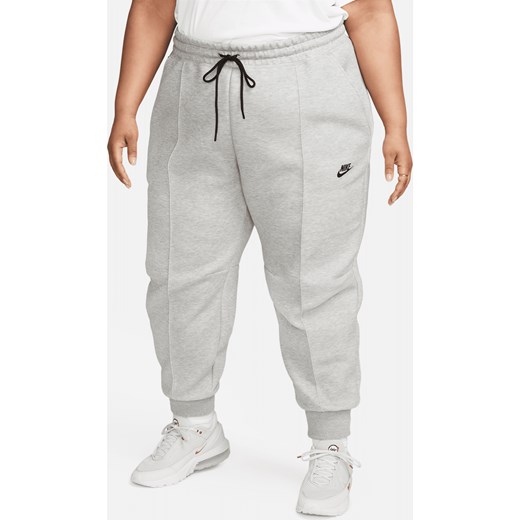 Damskie joggery ze średnim stanem Nike Sportswear Tech Fleece (duże rozmiary) - Szary ze sklepu Nike poland w kategorii Spodnie damskie - zdjęcie 162795637