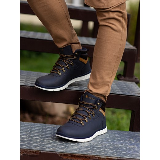 Buty męskie trapery ocieplane - granatowe V3 T312 40 ombre