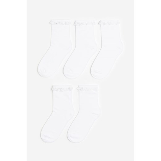 H & M - Skarpety szkolne z falbanką - Biały H & M 31/33 H&M