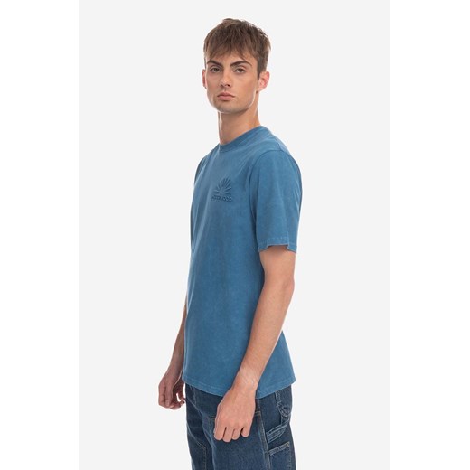 Wood Wood t-shirt bawełniany kolor niebieski wzorzysty 12312507.2491-DARKBLUE ze sklepu ANSWEAR.com w kategorii T-shirty męskie - zdjęcie 162800395