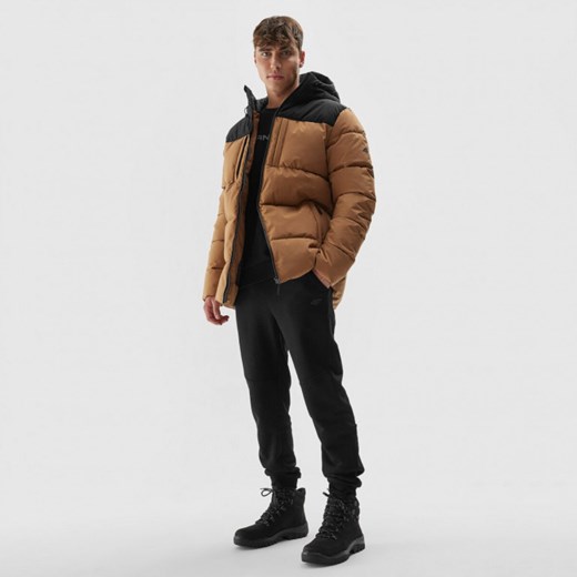 Męska kurtka puchowa pikowana 4F 4FRAW23TDJAM299 - brązowa M Sportstylestory.com