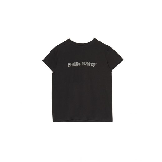 Cropp - Czarny t-shirt z cyrkoniami Hello Kitty - czarny ze sklepu Cropp w kategorii Bluzki damskie - zdjęcie 162805369