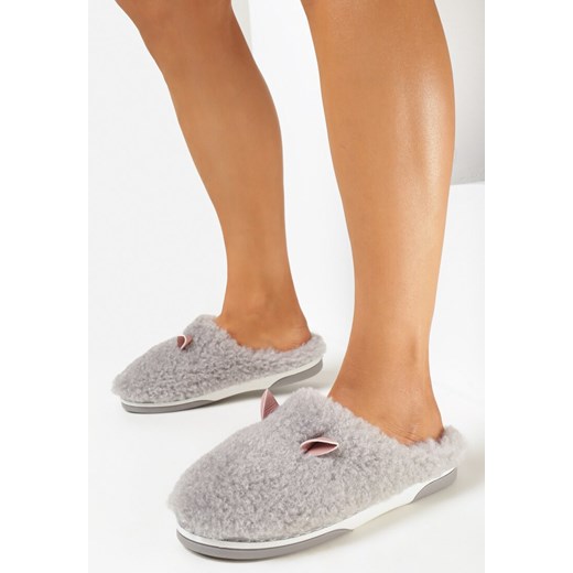 Kapcie damskie Born2be casualowe szare 
