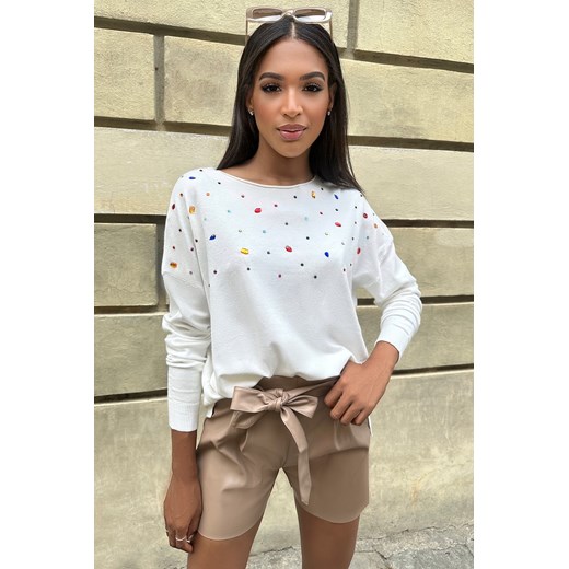 Sweter damski IVET z okrągłym dekoltem casual